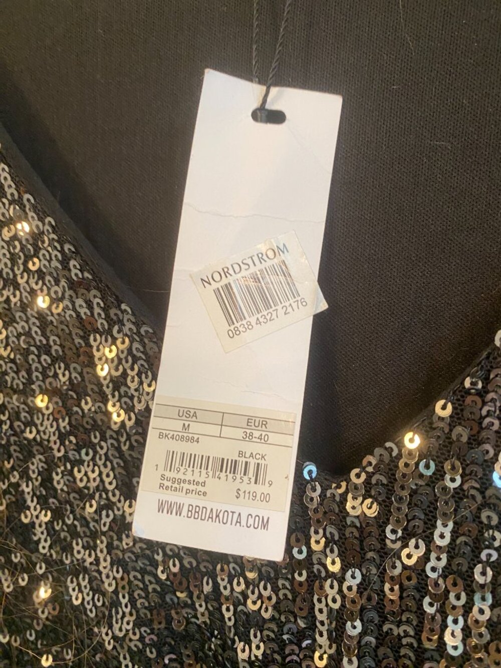 BB Dakota by Steve Madden Black/Silver Sequin Cocktail Dress Size MEDIUM â NWT - Picture 3 of 5